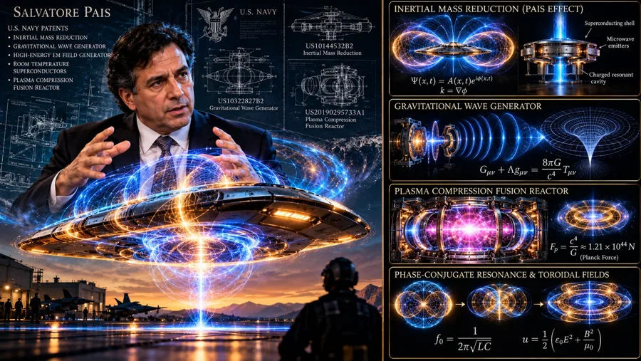 Solving Salvatore Pais's Navy Patents and the Physics of Gravity Manipulation